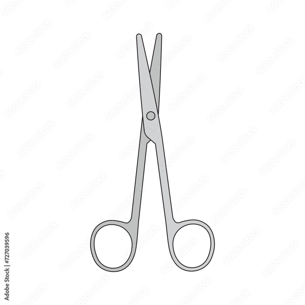 Kids drawing Cartoon Vector illustration mayo scissors Isolated in doodle style