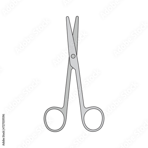 Kids drawing Cartoon Vector illustration mayo scissors Isolated in doodle style