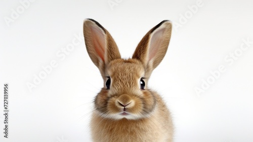 photo portrait of a bunny or rabbit on a white background for digital printing wallpaper, custom design © najeeb