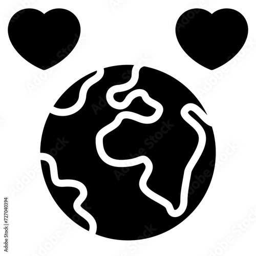 planet earth with heart