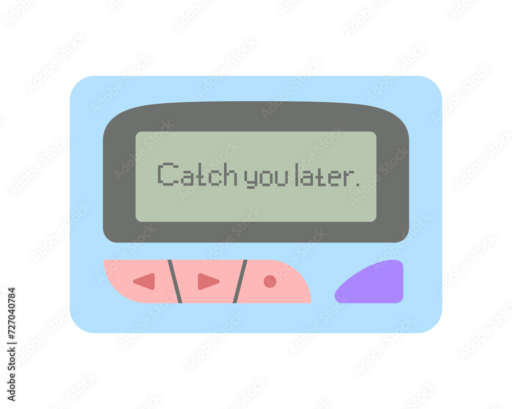 Old pager. Colorful 90s pager. Stock Vector Adobe Stock