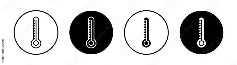 Thermostat flat line icon set. Thermostat Thin line illustration vector