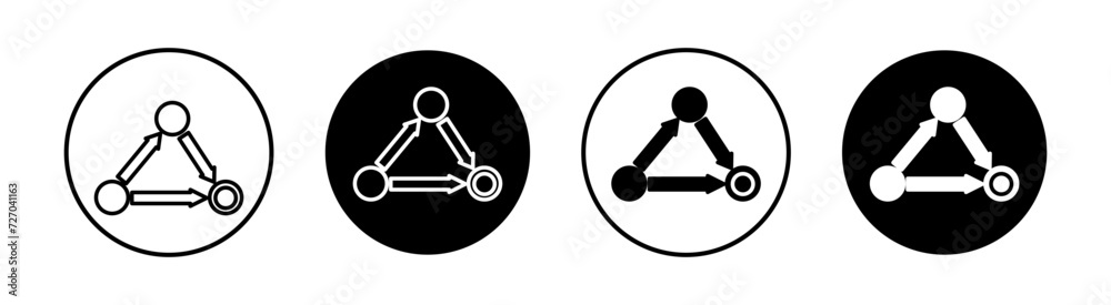 Dependency flat line icon set. Dependency Thin line illustration vector - obrazy, fototapety, plakaty 