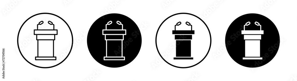 Lectern flat line icon set. Lectern Thin line illustration vector