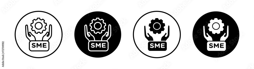 SME flat line icon set. SME Thin line illustration vector SME flat line icon set. SME Thin line illustration vector