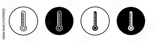 Thermostat flat line icon set. Thermostat Thin line illustration vector
