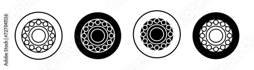 Car bearing flat line icon set. Car bearing Thin line illustration vector