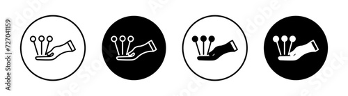 Acupuncture flat line icon set. Acupuncture Thin line illustration vector