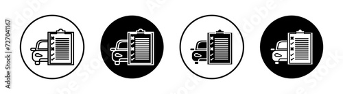 Car repair check list flat line icon set. Car repair check list Thin line illustration vector