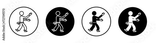 Karate fighter flat line icon set. Karate fighter Thin line illustration vector