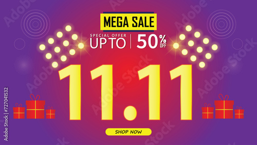 Sale banner template design   .  11.11 SPECIAL OFFER, MEGA SALE, FLASH SALE