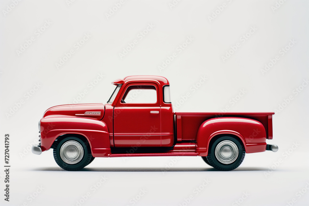 red truck retro toy collectible item. Created with Generative AI technology