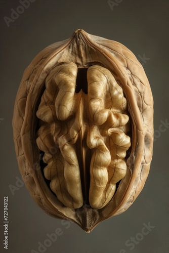Macro shot of a Walnuts in shell . A nut rich in protein and micronutrients.