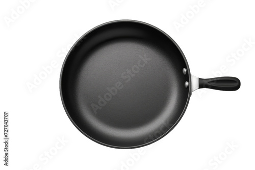 isolated black frying pan cast on, Isolated on transparent PNG background, Generative ai
