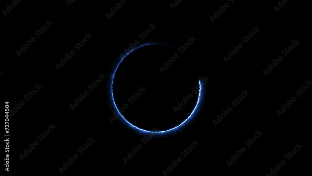 Circle neon light loading royal blue color illustration. On the black background uploading icon 4k illustration. Circle neon light loading royal blue color illustration. On the black background uploading icon 4k illustration.