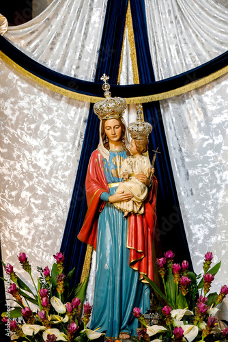 Photography Virgin and child statue in Saint Peter's cathedral, Bisceglie, Italy