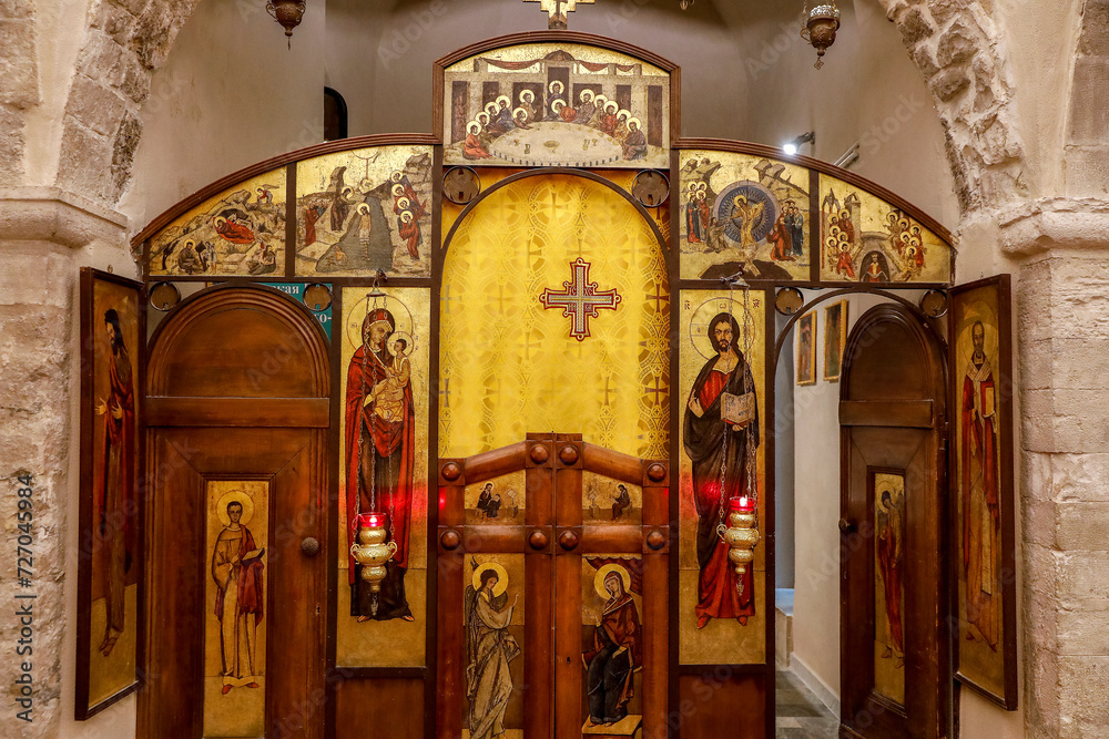 Saint Nicola's basilica, Bari, Italy. Iconostasis in the crypt