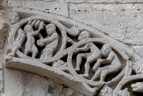 Santa Maria Maggiore cathedral, Barletta, Puglia, Italy. Relief detail