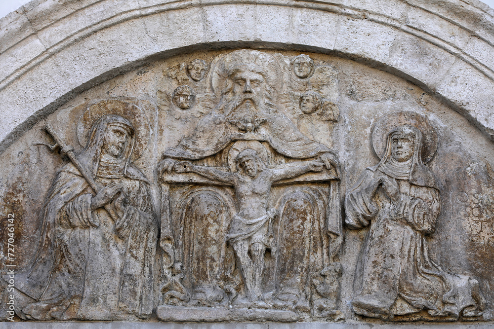Holy Trinity church tympanum, Bari, Italy