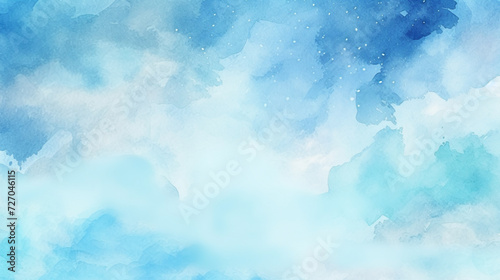 Abstract blue watercolor background.Hand painted watercolor. © BoszyArtis