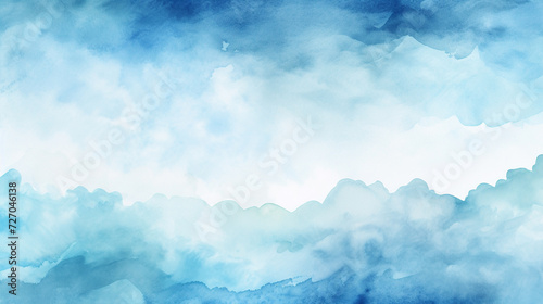 Abstract blue watercolor background.Hand painted watercolor. © BoszyArtis
