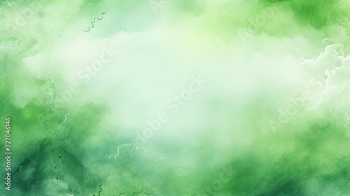 Abstract green watercolor background.Hand painted watercolor. Generative AI