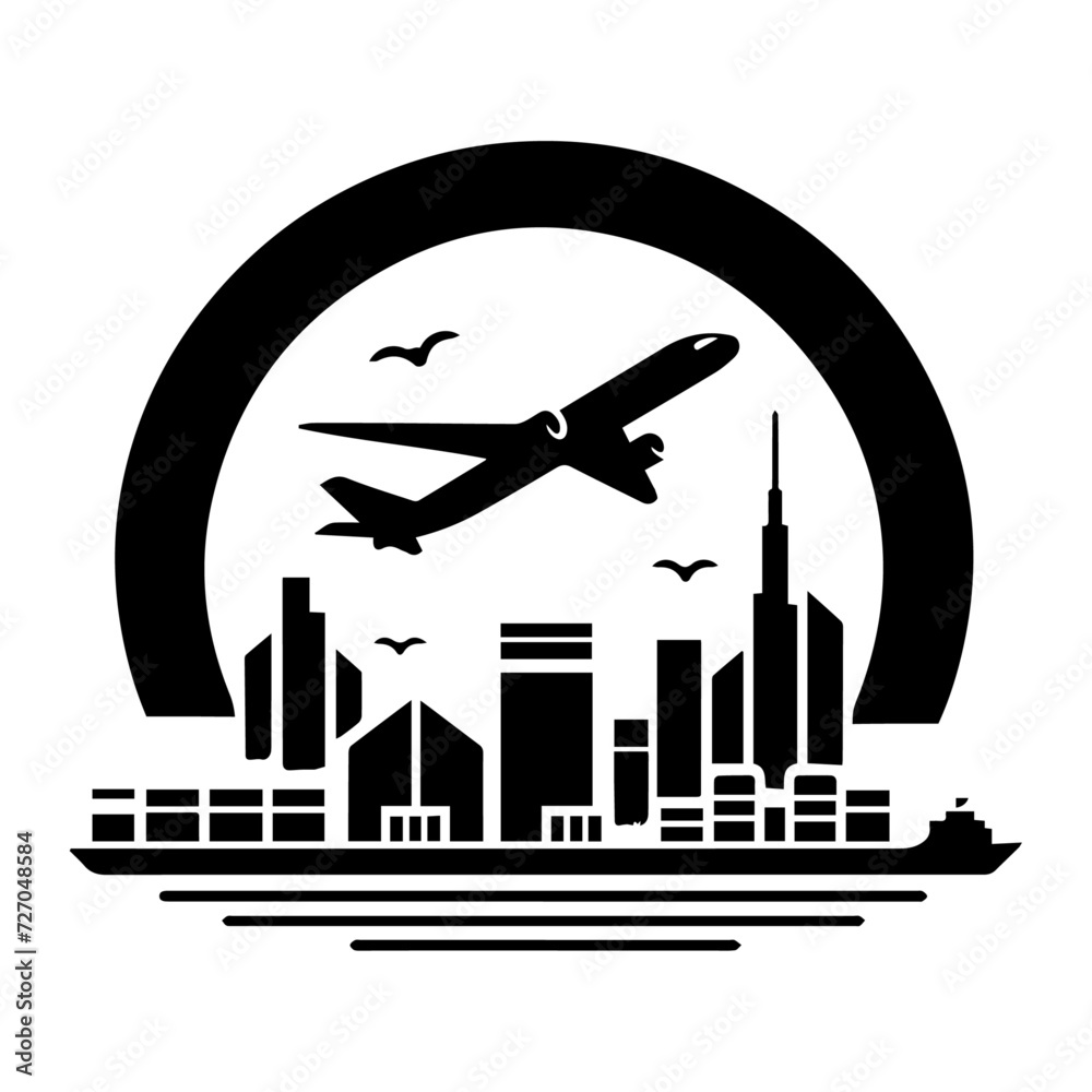 minimal Airlines logo with creative shape icon, flat symbol minimal Airlines logo with creative shape icon, flat symbol