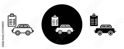 Car repair check list outline icon collection or set. Car repair check list Thin vector line art