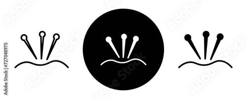Acupuncture outline icon collection or set. Acupuncture Thin vector line art