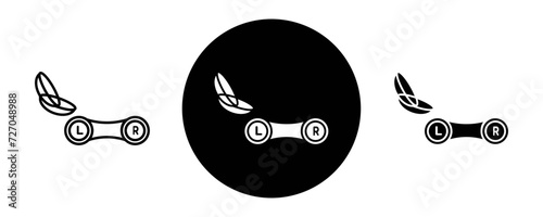 Contact lens outline icon collection or set. Contact lens Thin vector line art