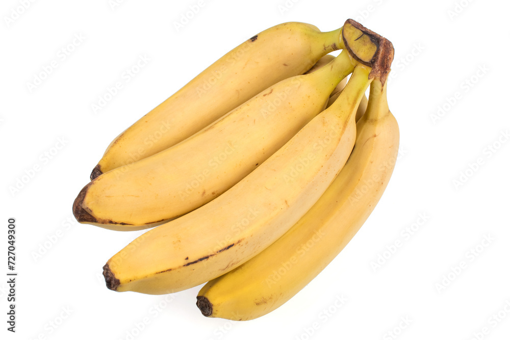 Bunch of bananas isolated on white background with clipping path and full depth of field.