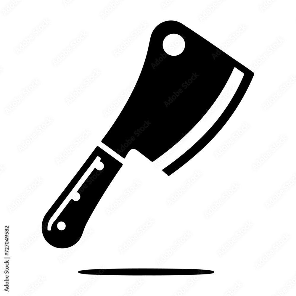 minimal chines Meat cleaver knife icon vector silhouette minimal chines Meat cleaver knife icon vector silhouette