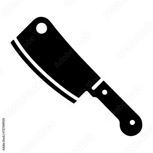 minimal chines Meat cleaver knife icon vector silhouette