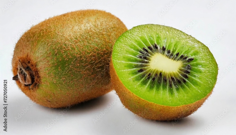 Ripe fresh kiwi isolated on white background. Healthy food photography concept. Ripe fresh kiwi isolated on white background. Healthy food photography concept.
