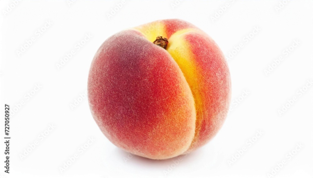 Ripe juicy peach isolated on white background. Healthy food photography concept. Ripe juicy peach isolated on white background. Healthy food photography concept.