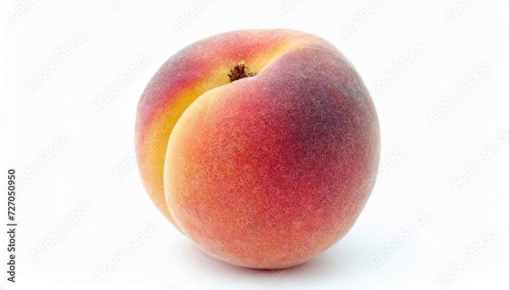 Ripe juicy peach isolated on white background. Healthy food photography concept. Ripe juicy peach isolated on white background. Healthy food photography concept.