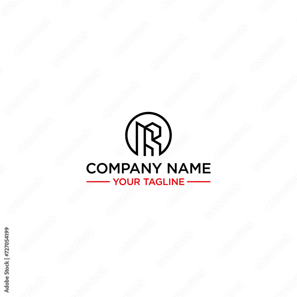 The concept of a round logo with an R in it also has a silhouette of the frightening Minmilannt building The concept of a round logo with an R in it also has a silhouette of the frightening Minmilannt building