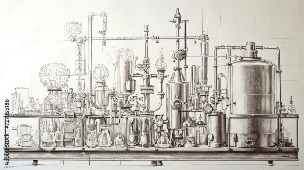 sketches of industrial machine designs