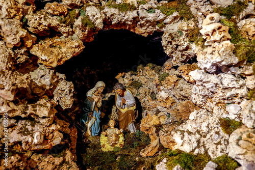 Nativity statues outside Mar Licha (Lichaa) monastery in the Qadisha (Kadisha) Holy Valley in Nortern Lebanon photo