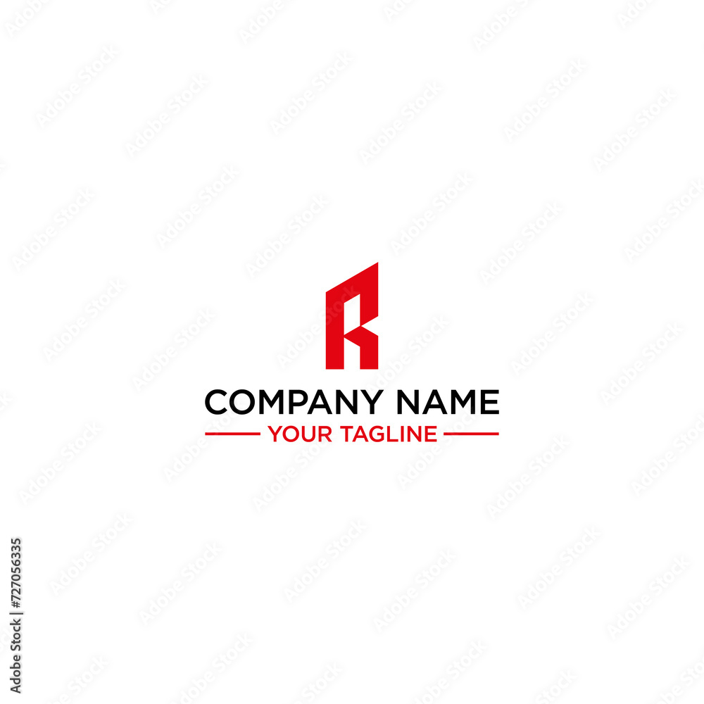 The R monogram logo concept with negative space is a minimalist building silhouette that is suitable for construction companies The R monogram logo concept with negative space is a minimalist building silhouette that is suitable for construction companies