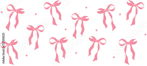 Coquette Glass Can Wrap pink bow Retro Trendy Beer Can Wrap template isolated on white background.