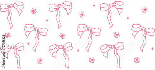 Coquette Glass Can Wrap pink bow Retro Trendy Beer Can Wrap template isolated on white background.