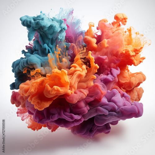 Wallpaper Mural Paint dust cloud with multiple colors and abstract shape Torontodigital.ca