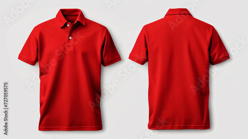 A stylish and versatile red polo shirt mockup, perfect for showcasing your designs. With a blank front and back, this mockup offers endless possibilities for customization. The vibrant red c photo