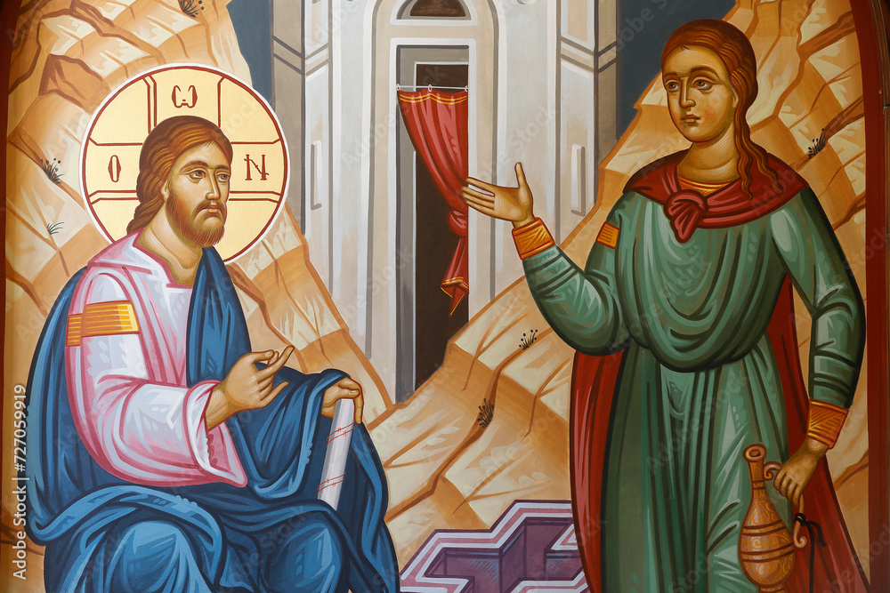 St Elie (Saint Elias) Greek orthodox church, Rabieh, Lebanon. Painting