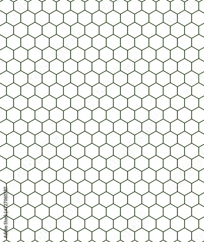 Black hollow hexagons on a white background photo