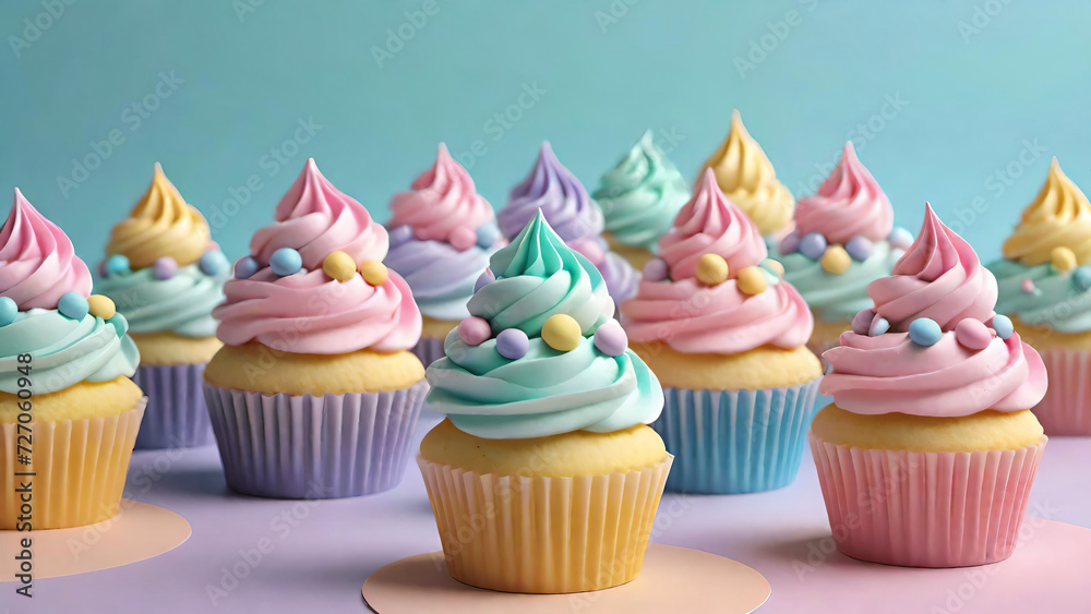 Fancy and colorful cupcakes