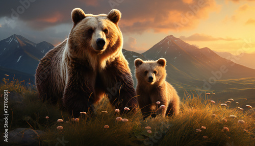 Recreation of mom bear and her bear cub