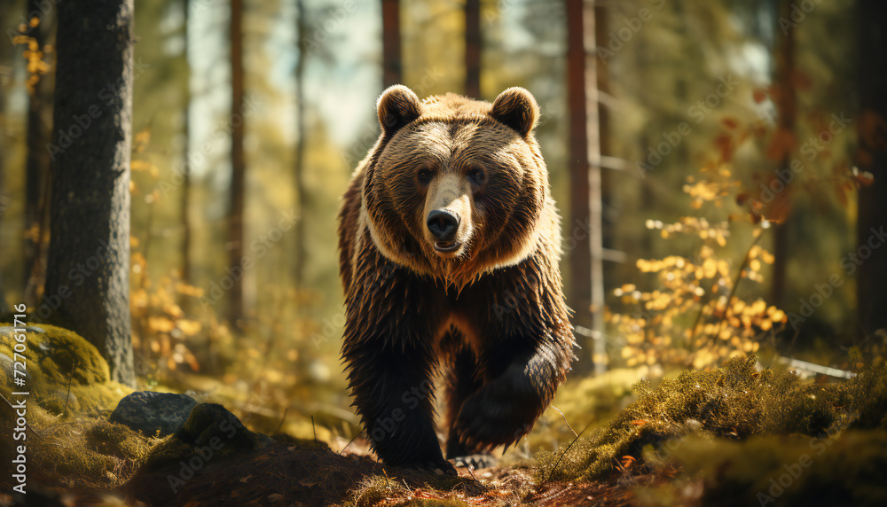 Recreation of a big bear walking in a forest Recreation of a big bear walking in a forest