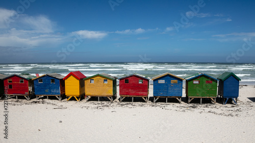 colorful huts at the beach